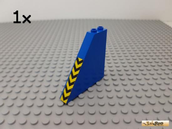 LEGO 1Stk Paneel / Wand / schrg 1x6x5 blau beklebt 30249pb03