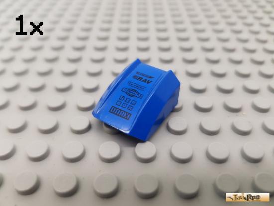 LEGO 1Stk Platte / Motorhaube 2x2 blau beklebt 30602