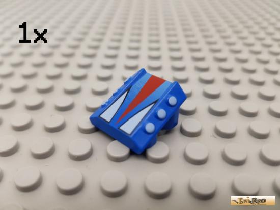 LEGO 1Stk Platte / Motorhaube 2x2 blau bedruckt 30603