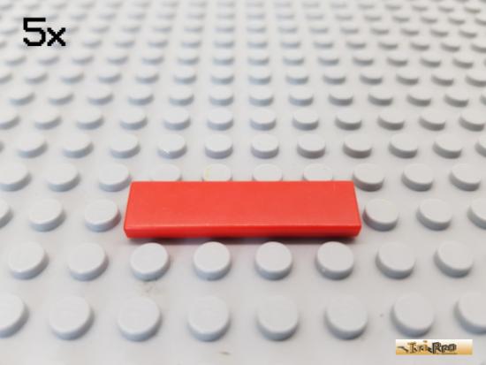 LEGO 5Stk Fliese / Kachel 1x4 rot 2431