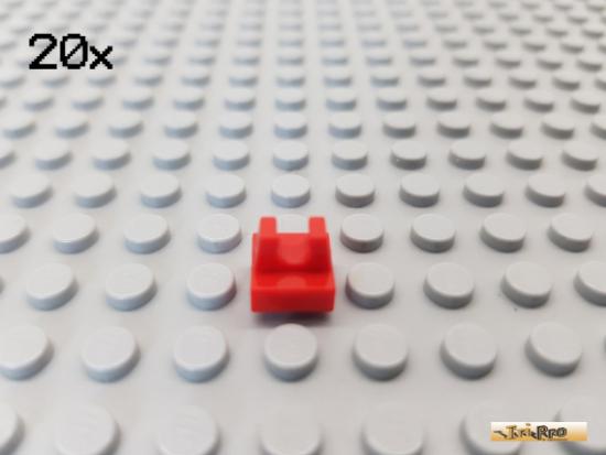 LEGO 20Stk Platte 1x1 mit Clip oben rot 2555