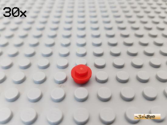 LEGO 30Stk Platte 1x1 rund rot 4073