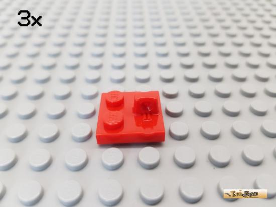 LEGO 3Stk Platte 2x2 / Scharnier oben rot 92582