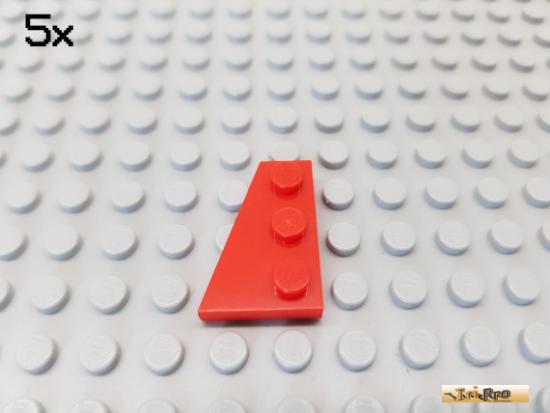 LEGO 5Stk Keil / Flgelplatte 2x3 links rot 43723