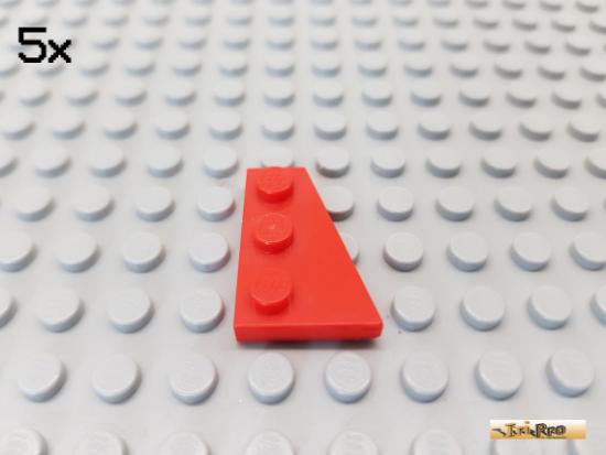 LEGO 5Stk Keil / Flgelplatte 2x3 rechts rot 43722