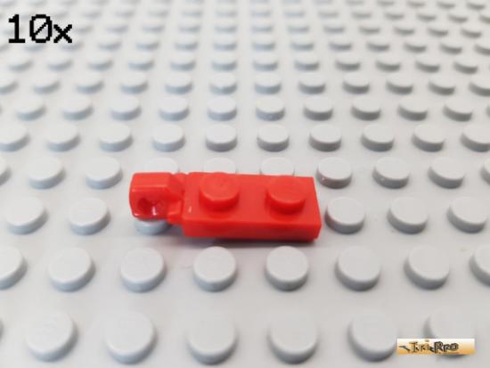 LEGO 10Stk Platte 1x2 modifiziert / Scharnier rot 44301