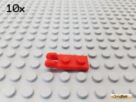 LEGO 10Stk Platte 1x2 modifiziert / Scharnier rot 44302