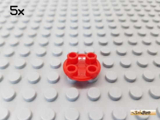 LEGO 5Stk Fliese / Scheibe rund 2x2 negativ rot 2654