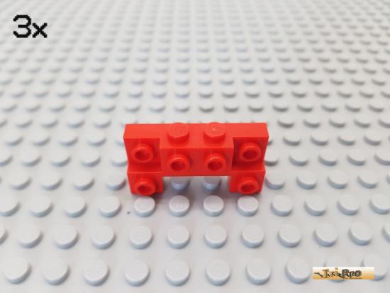 LEGO 3Stk Winkelstein / Stostange 2x4 rot 52038