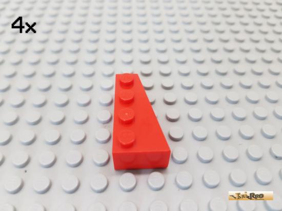 LEGO 4Stk Keilstein / Flgel 2x4 rechts rot 41767