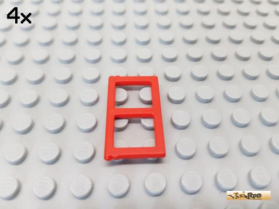 LEGO 4Stk Fenstergitter / Fenster 1x2x3 rot 3854