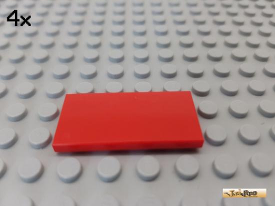 LEGO 4Stk Fliese / Kachel 2x4 rot 87079