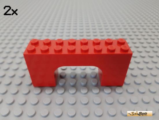 LEGO 2Stk Bogen / Bogenstein 2x8x3 rot 4743