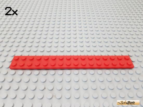 LEGO 2Stk Platte Basic 2x16 rot 4282