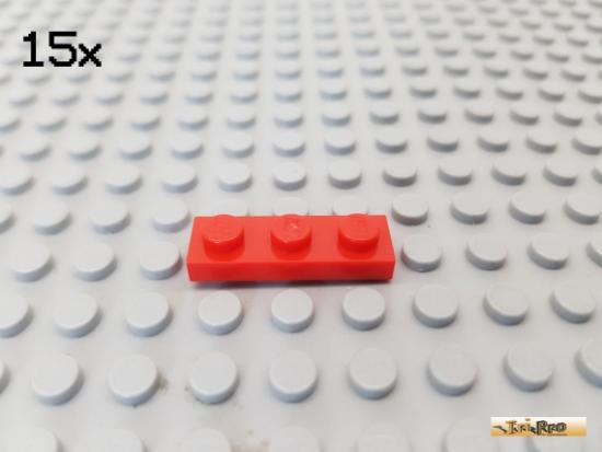 LEGO 15Stk Platte Basic 1x3 rot 3623