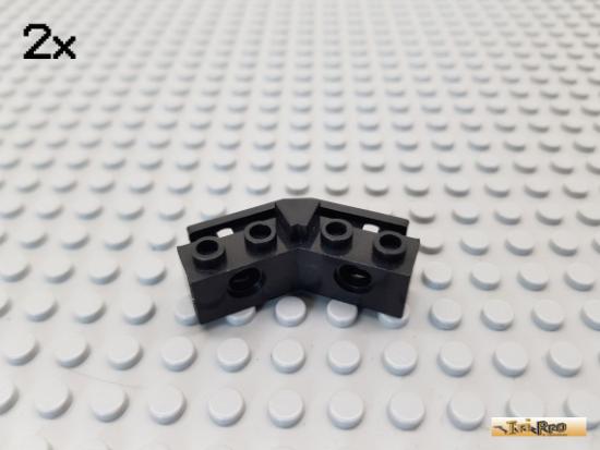 LEGO 2Stk Eck Stodmpfer / Winkel ohne Puffer 1x2 - 1x2 schwarz 2991