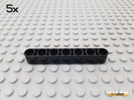 LEGO 5Stk Technic Liftarm 1x7 schwarz 32524