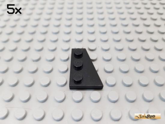 LEGO 5Stk Keil / Flgelplatte 2x3 rechts schwarz 43722