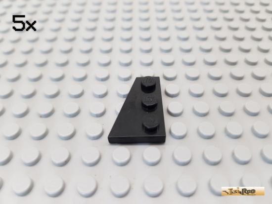 LEGO 5Stk Keil / Flgelplatte 2x3 links schwarz 43723