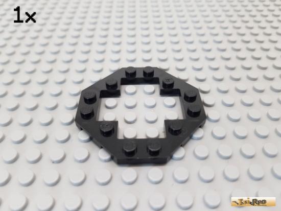 LEGO 1Stk Platte octagonal mit ffnung 6x6 schwarz 30062