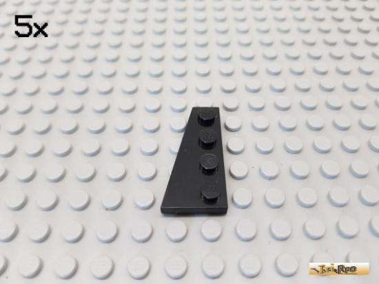 LEGO 5Stk Keil / Flgelplatte 2x4 links schwarz 41770