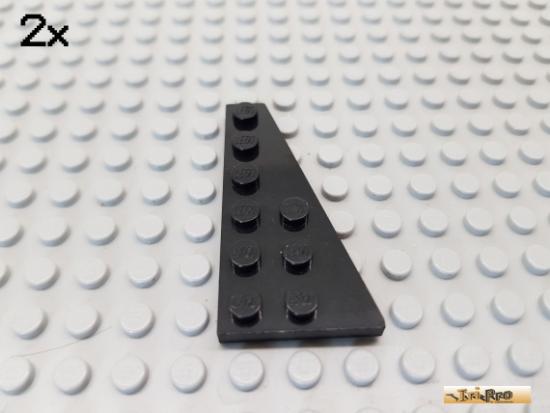 LEGO 2Stk Keil / Flgelplatte 3x6 rechts schwarz 54383