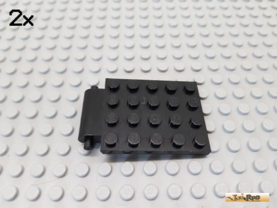 LEGO 2Stk Platte / Falltre / Scharnier 6x4 schwarz 30042