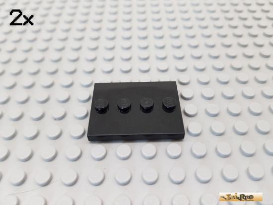 LEGO 2Stk Platte / Fliese / Minifigures 3 Noppen 3x4 schwarz 88646