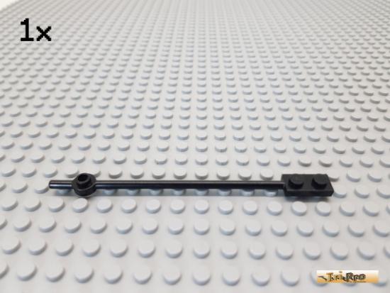 LEGO 1Stk Stab / Stange mit Platte 1x2 12 lang schwarz 42445