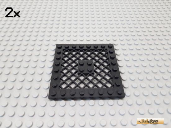 LEGO 2Stk Platte / Gitter 8x8 schwarz 4151