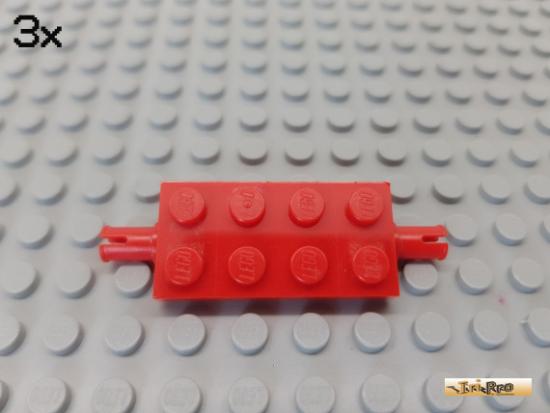 LEGO 3Stk Platte / Achsplatte 2x4 rot 30157