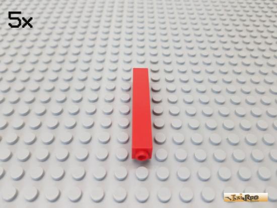 LEGO 5Stk Sule / Sttze / Wand 1x1x5 rot 2453