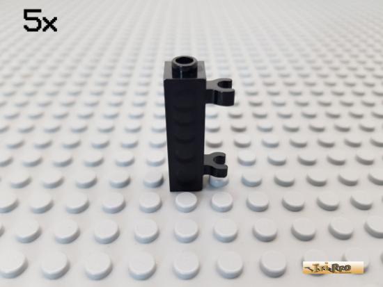 LEGO 1Stk Stein 1x1x3 mit 2 Clips / Scharnier schwarz 3581