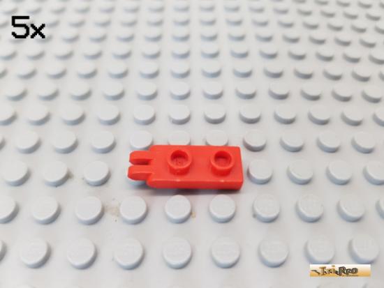 LEGO 5Stk Platte 1x2 modifiziert mit 2 Finger rot 4276