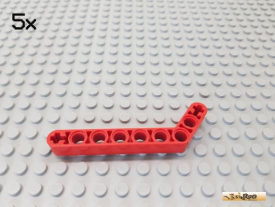 LEGO 5Stk Technic Liftarm Winkel 3x7 rot 32271