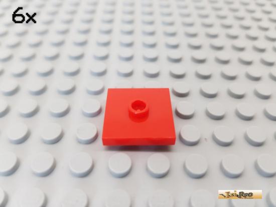 LEGO 6Stk Platte / Fliese mit 1 Noppe mittig rot 87580