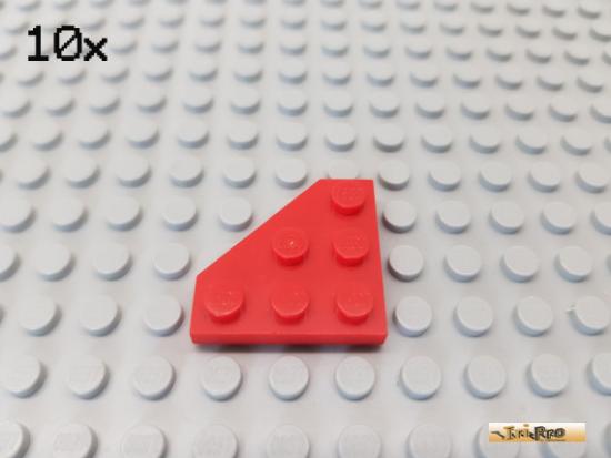 LEGO 10Stk Platte / Ecke 3x3 rot 2450