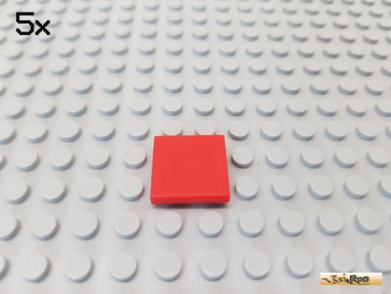 LEGO 5Stk Fliese / Kachel 2x2 rot 3068