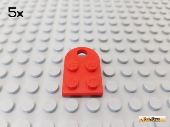 LEGO 5Stk Platte / Rundung / Kupplung 2x2 rot 3176