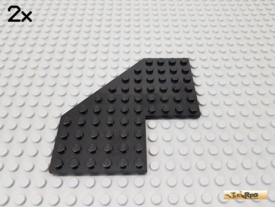 LEGO 2Stk Platte / ecke 10x10 schwarz 2401