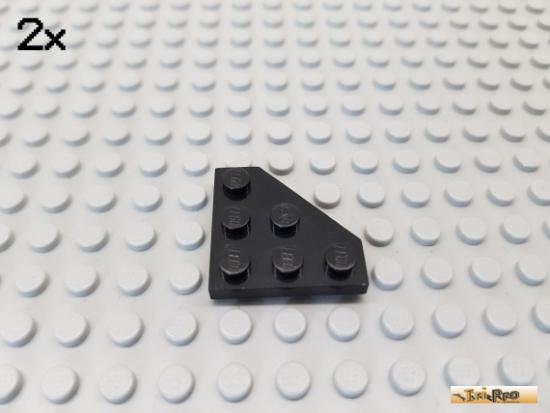 LEGO 2Stk Platte / Ecke 3x3 schwarz 2450