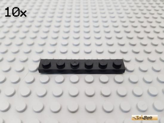 LEGO 10Stk Platte Basic 1x6 schwarz 3666