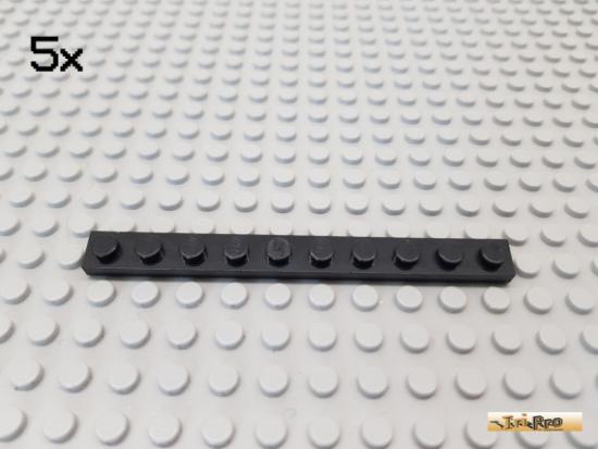 LEGO 5Stk Platte Basic 1x8 schwarz 3460