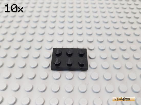 LEGO 10Stk Platte Basic 2x3 schwarz 3021