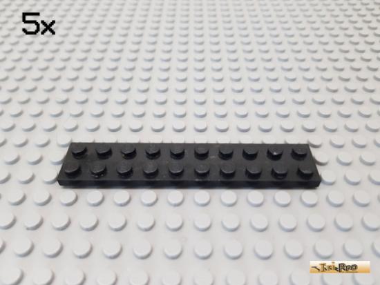 LEGO 5Stk Platte Basic 2x10 schwarz 3832