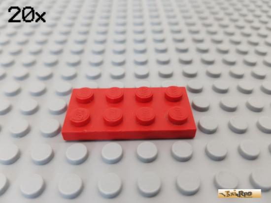 LEGO 20Stk Platte Basic 2x4 rot 3020