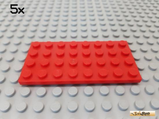 LEGO 5Stk Platte Basic 4x8 rot 3035