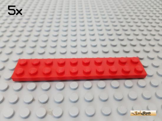 LEGO 5Stk Platte Basic 2x10 rot 3832