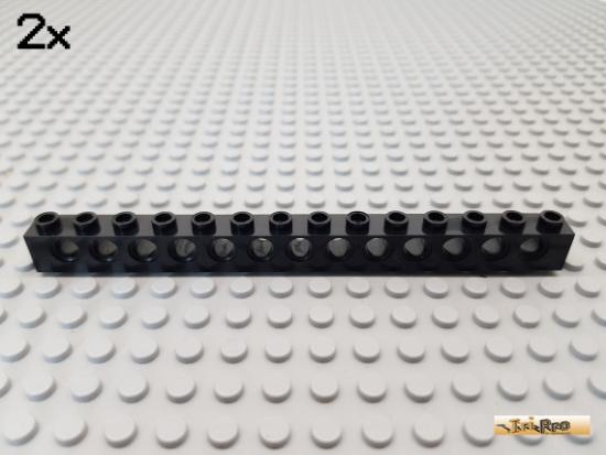 LEGO 2Stk Technic Lochstein / Lochbalken 1x14 schwarz 32018