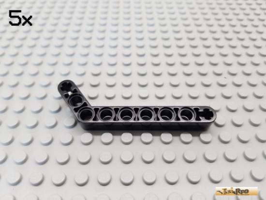 LEGO 5Stk Technic Liftarm / Winkel 3x7 schwarz 32271